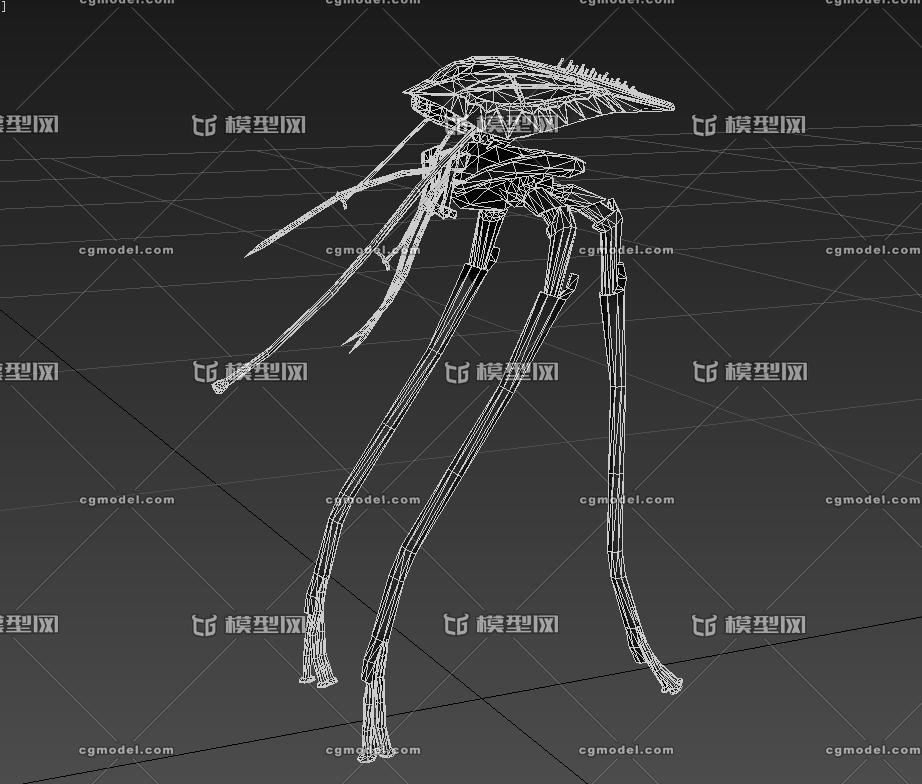 三足机器人ii 世界大战中侦查机器人 简模仿生机器 科幻-机器人/机甲
