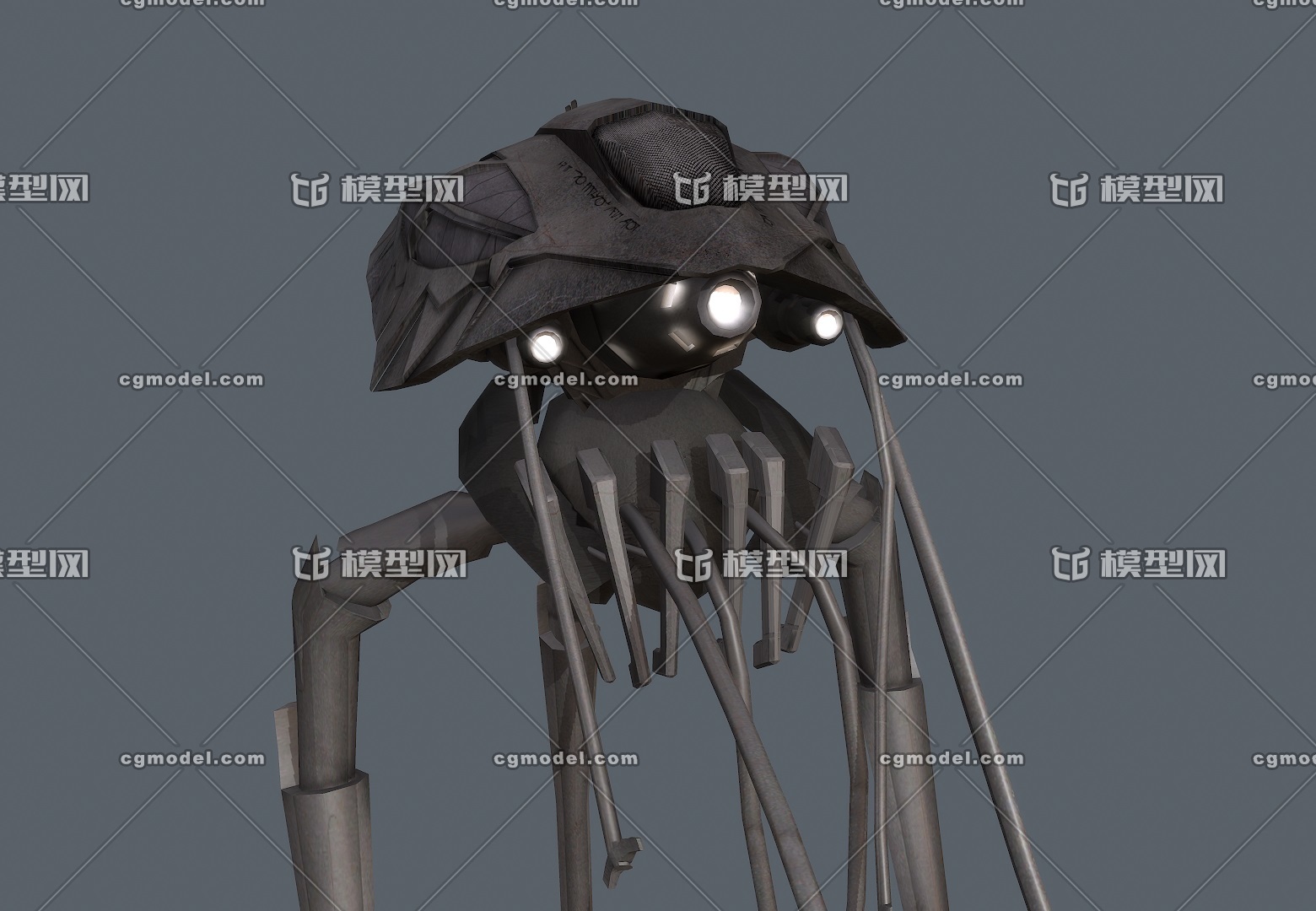 三足机器人ii 世界大战中侦查机器人 简模仿生机器 科幻-机器人/机甲