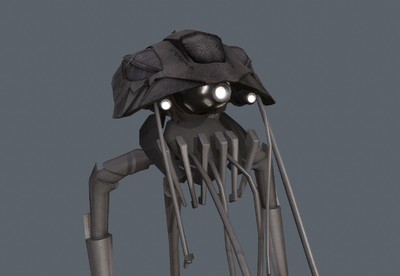 卡通 三足机器人ii 世界大战中侦查机_judyzhang作品_人物机器人/机甲