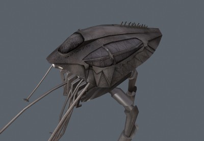 卡通 三足机器人ii 世界大战中侦查机_judyzhang作品_人物机器人/机甲