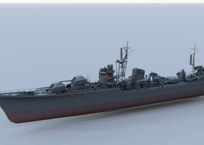 秋月级驱逐舰_hakohizk作品_船艇军舰_cg模型网