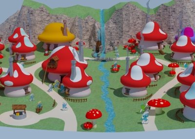 蘑菇房蓝精灵蘑菇小屋