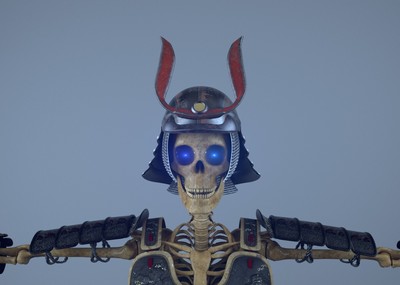 精细 日本 骷髅 武士 redshift 超快渲染