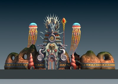 龙宫-水晶宫-东海龙宫入口 门头-西游文化-海底龙王殿- 水上乐园入口