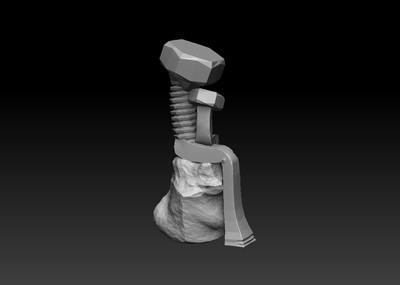 马尔姆螺栓雕塑抽象小品雕塑螺丝钉母子凄凉摆件3d打印雕刻机obj艺术