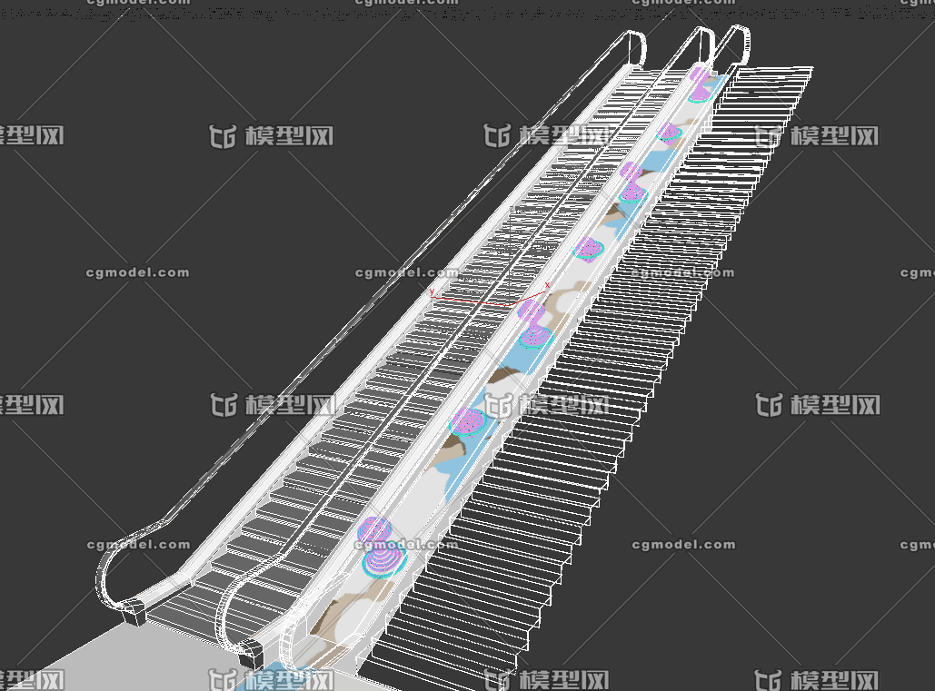 迷彩藍色圈圈扶梯中縫 商場扶梯中縫美陳 電梯裝飾