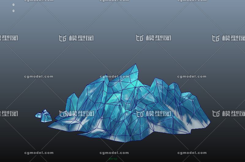 手绘游戏场景冰山模型-自然场景模型库-Maya(.ma/.mb)模型下载-cg模型网