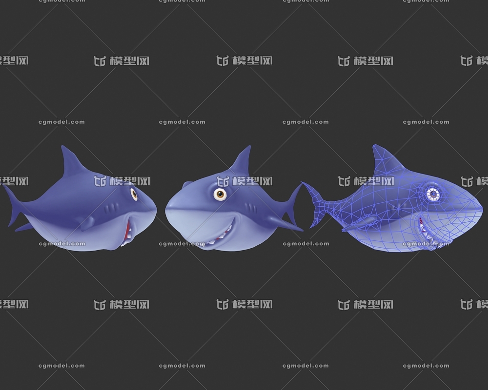 卡通q版手绘鲨鱼