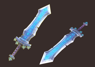 max卡通巨剑法剑铭文武器游戏道具低面数fbx通用格式