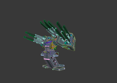 科幻机械炮塔三种形态