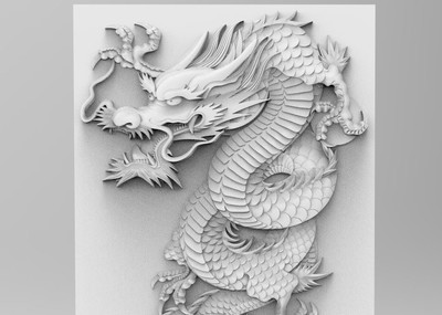 霸气卷龙高精度3d打印浮雕