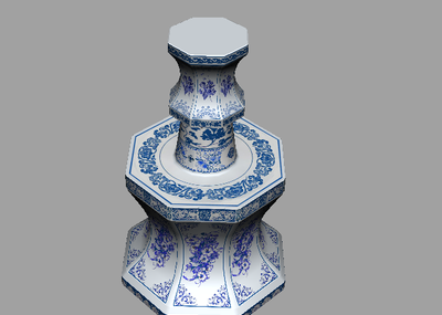 明代八方烛台三维模型文物