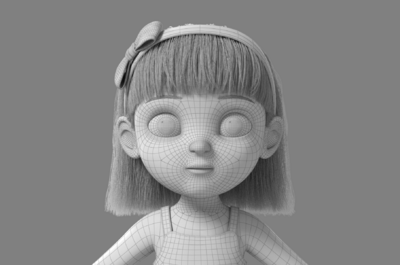 卡通小女孩【无绑定】_3dcartoon作品_人物孩子-女_cg模型网