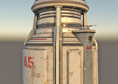 高清科幻堡垒,地堡,哨塔,炮塔,炮台,箭塔,科幻建筑,塔楼,防御塔