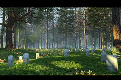 优美树林,森林,墓地,公墓_dayfly2025作品_场景自然场景_cg模型网