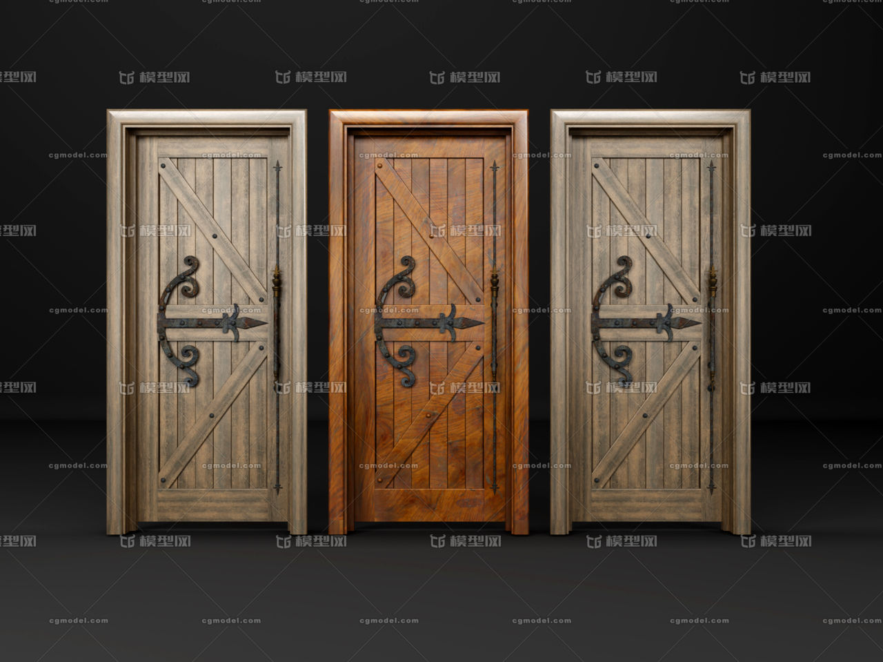 复古田园木门,单开门,平开门