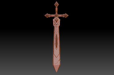 装饰石剑十字军巨剑