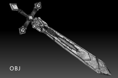 装饰石剑十字军巨剑