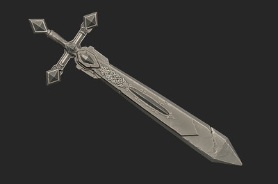 装饰石剑十字军巨剑