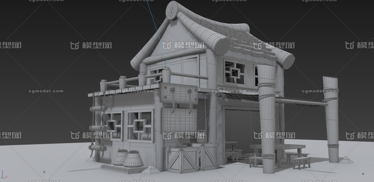 卡通房子古建场景模型 小巧可爱模型-历史建筑模型库-3ds Max(.max)模型下载-cg模型网