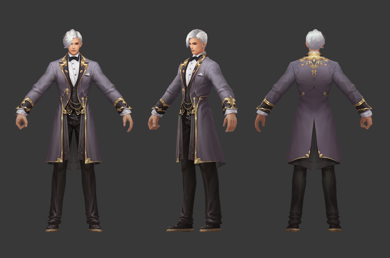 白发帅哥 风衣男 贵族男管家 男仆