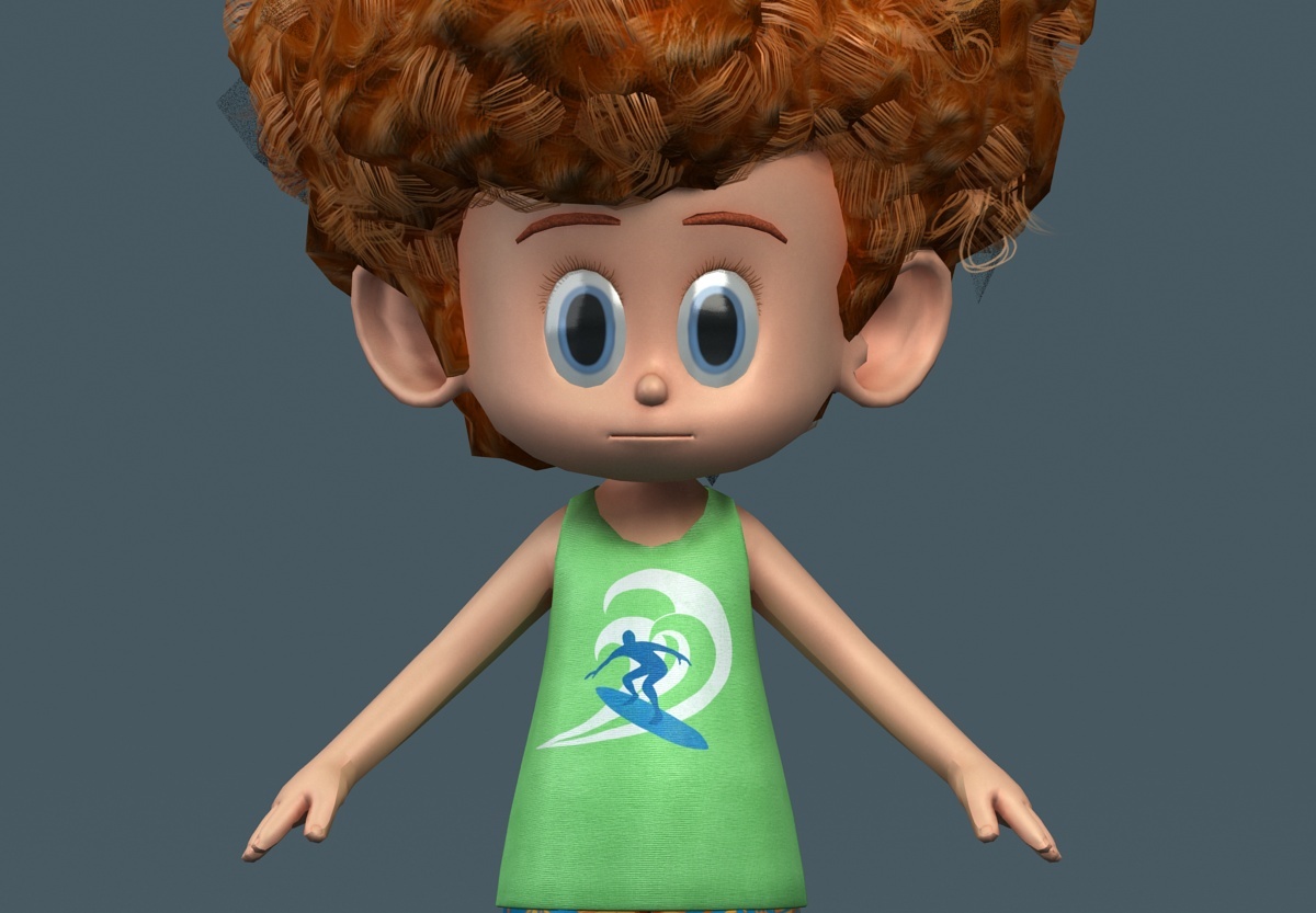 卡通小男孩-丹尼斯 精灵旅社 动画角色【有绑定】夏装男孩