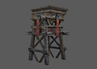 简模古代瞭望塔 【次世代】守望塔 防御塔 堡垒 防御工事 哨塔  岗哨