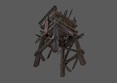 简模古代瞭望塔 【次世代】守望塔 防御塔 堡垒 防御工事 哨塔  岗哨