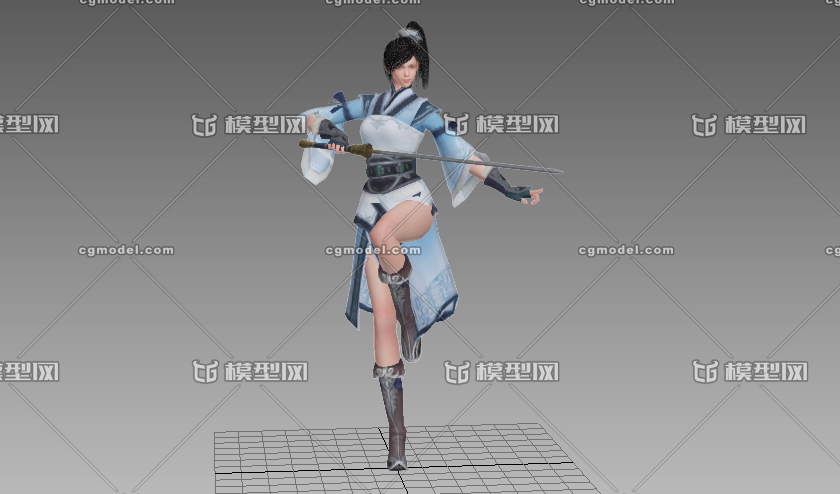 武侠风 女侠模型-女人模型库-3ds Max(.max)模型下载-cg模型网