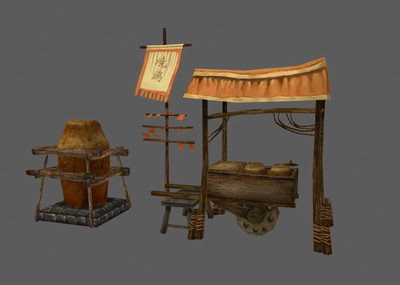 烧鸡古代摊位叫花鸡