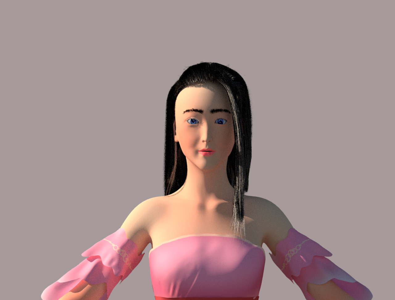 自学自渲的几张小姐姐-原创-角色/人物/生物-1366608506-cg模型网