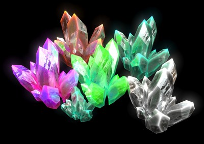 写实简模水晶石 魔力水晶 宝石 珠宝 魔法石 晶体