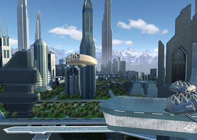 未来城市(动画)明日世界 科幻机械 科技之城 -时空之门 时空旅行-黑暗