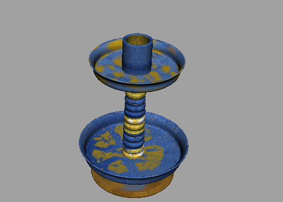 唐代三彩釉陶制烛台三维模型_不会飞的超人作品_雕塑/文物文物器皿_cg
