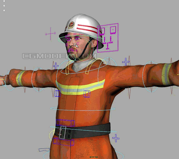 人员带贴图绑定表情骨骼控制器-cg模型网(cgmodel)-让设计更有价值!