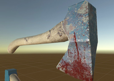 max写实次时代高质量带血斧头工具五金武器低面数obj通用格式