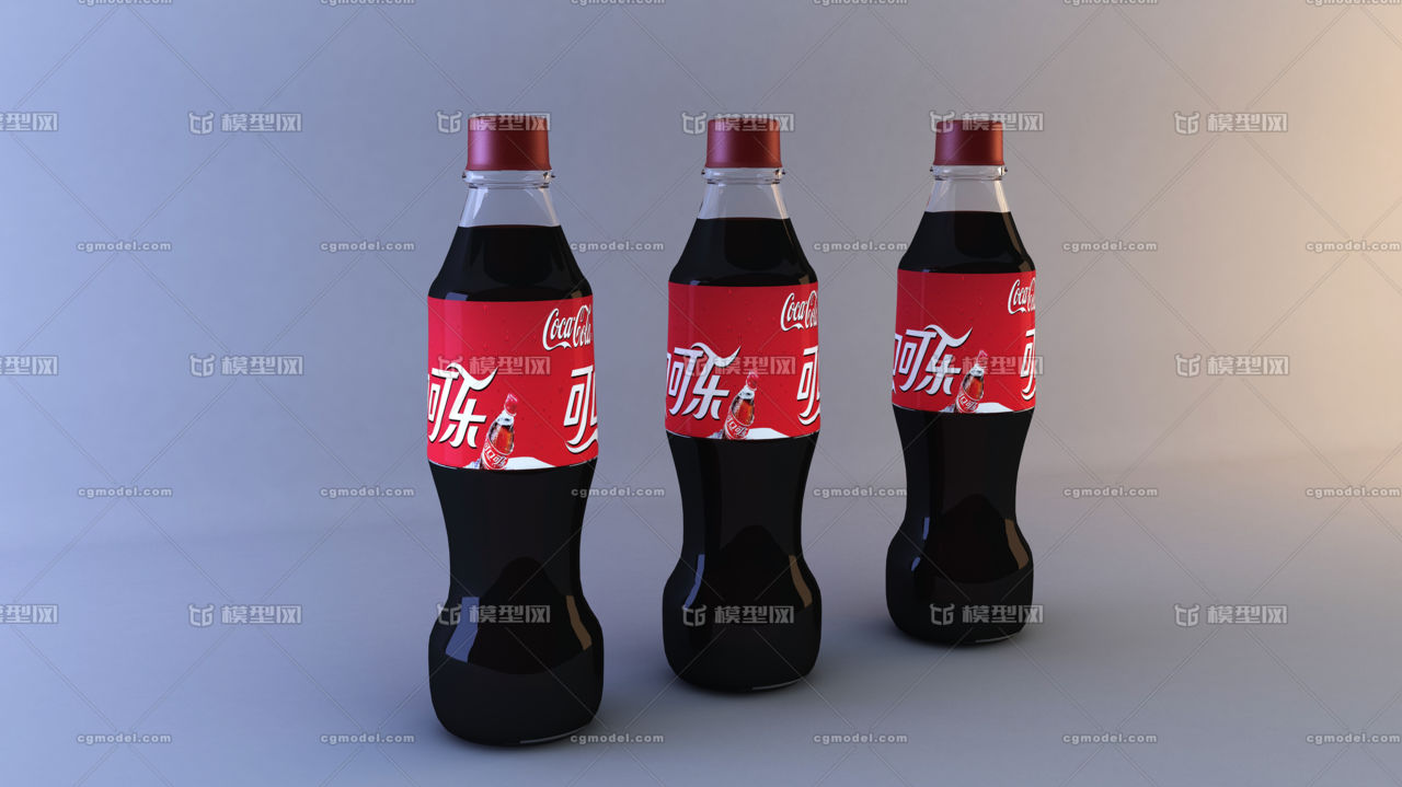 可口可乐饮料瓶,coca-co_evachia作品_食品/饮料/药品饮料酒水_cg模型