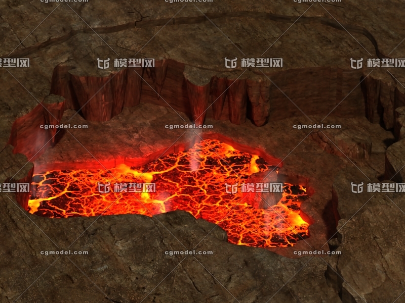 岩浆活火山火山喷发火海自然奇观 小寒冰作品 场景自然场景 Cg模型网