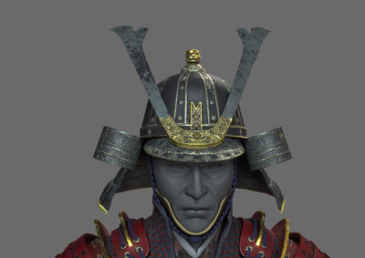 pbr武士头盔 日本头盔 将军头盔 护甲 帽子 防御 装备 防护 头部 古代