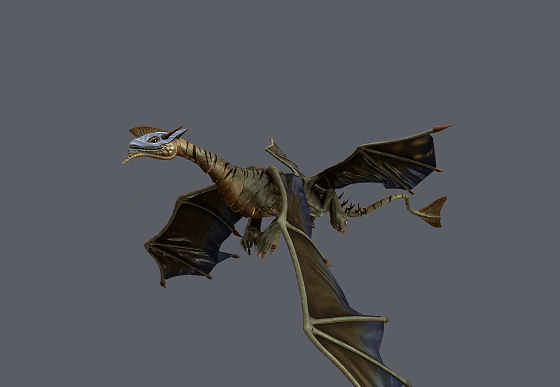 四翼飞龙【带绑定动画】 魔幻飞龙 驯龙高手 西方飞龙