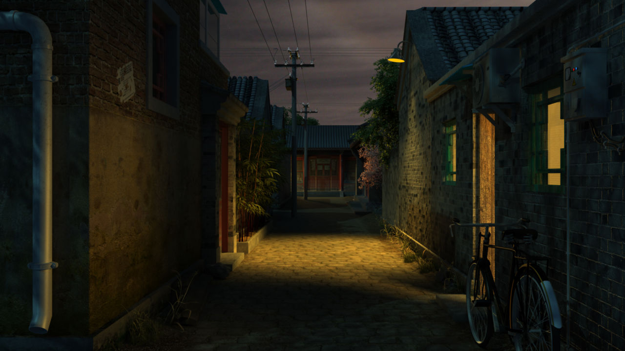 胡同破旧中式建筑巷子