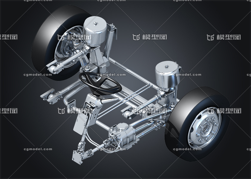 汽车前悬挂 转向系统设计_qq123qq作品_机械/器械电机部件_cg模型网