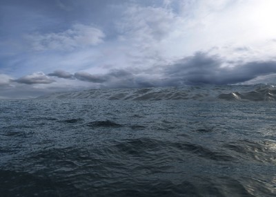 寫實海面大浪動畫場景,航母,大海,海浪,驚濤駭浪,海嘯,大浪,船衝浪