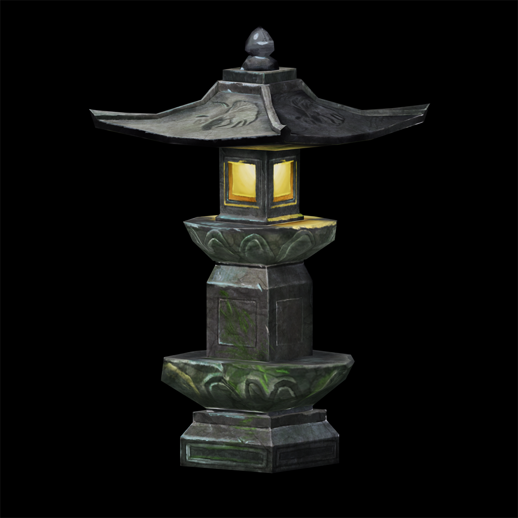 日式石灯手绘图片