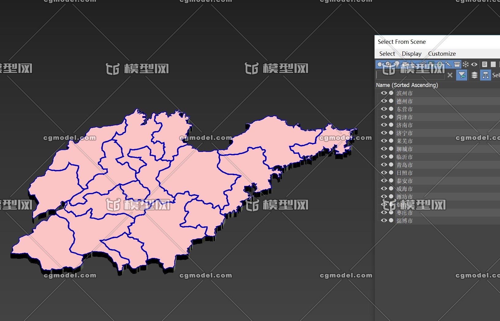 山東地形模型 3d地圖模型