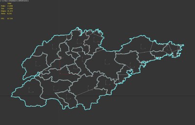 山东地形模型 3d地图模型
