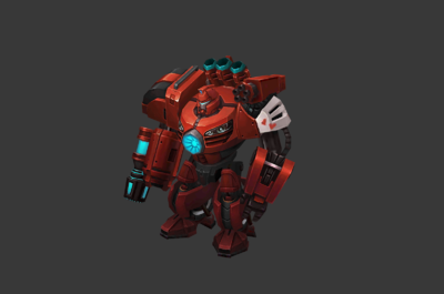 写实低模红色机器人 机甲战士 机械士兵 变形金刚 汽车人