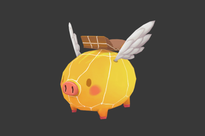 卡通q版飞猪模型飞猪坐骑小黄猪