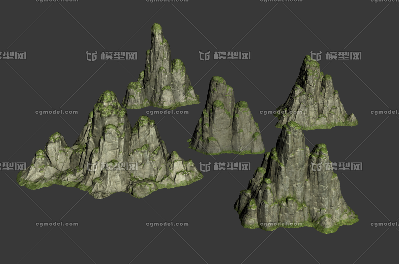 山石 山崖 山川 山地地形 山峰 山体 山林 高山 山脉组合拼接模型