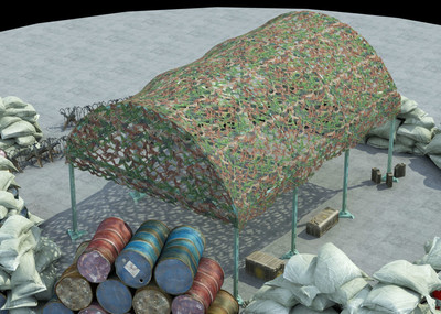 防御工事 沙包 沙袋 拒马 油桶 军事 帐篷 路障 铁丝网 野战 指挥所